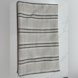 NEW! Custom made Pillow cover to fit  12 x 20 insert linen black gray